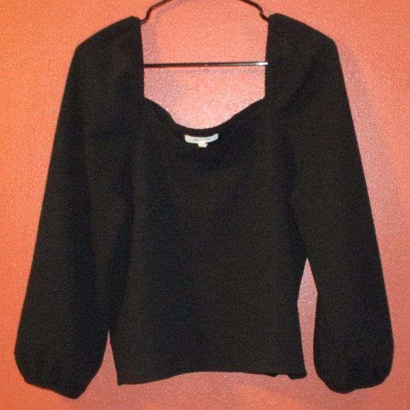 Madewell Tops - Madewell NEW Woman Large Black Vacation Beach Casual Night Club Square Shirt